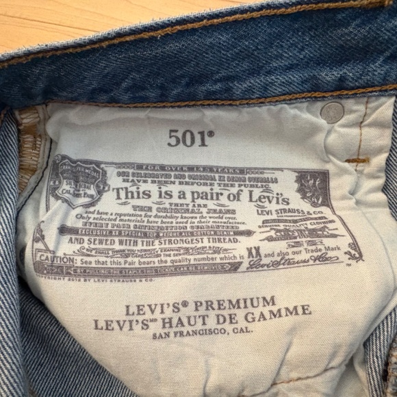 Levi's 501 Premium Distressed Denim Jean Shorts - Picture 7 of 9